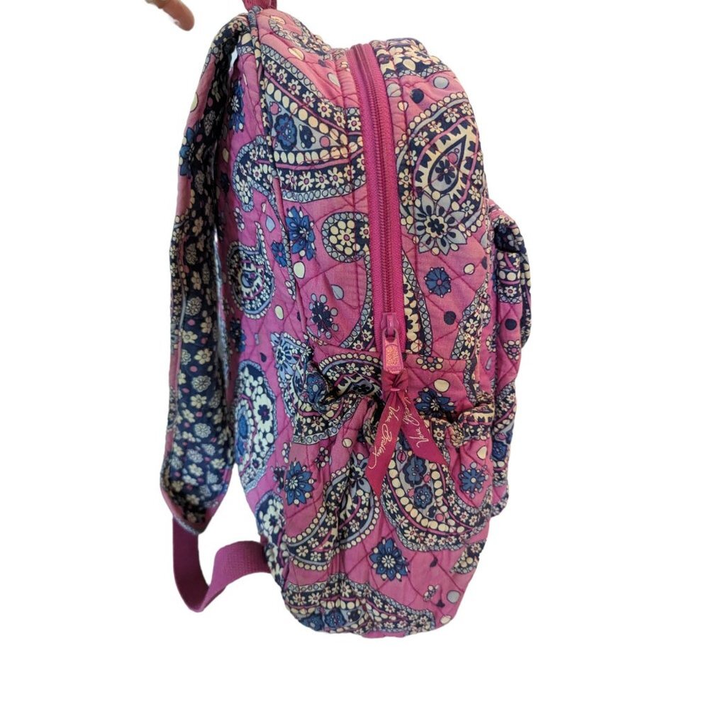 Vera Bradley Backpack Boysenberry Paisley Quilted Pink Blue - Picture 6 of 16